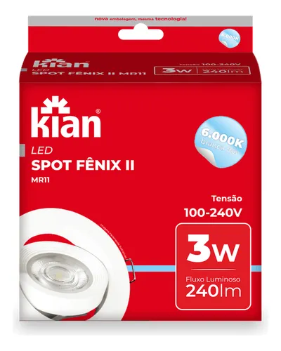 Spot Fênix Ii Embutir Led Croica 3w 6000k